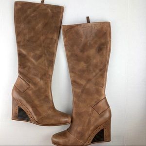 UGG leather wedge boots